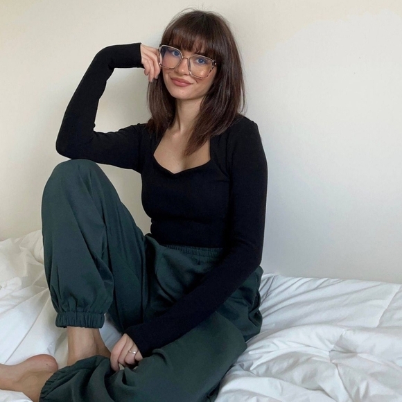 OGL Tops - Eco-Mousse® Thermal  Brushed Tapered Square neck long sleeve Top